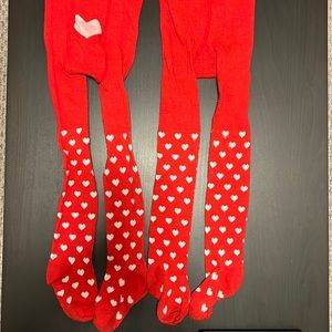 2 pairs of Valentine girls tights